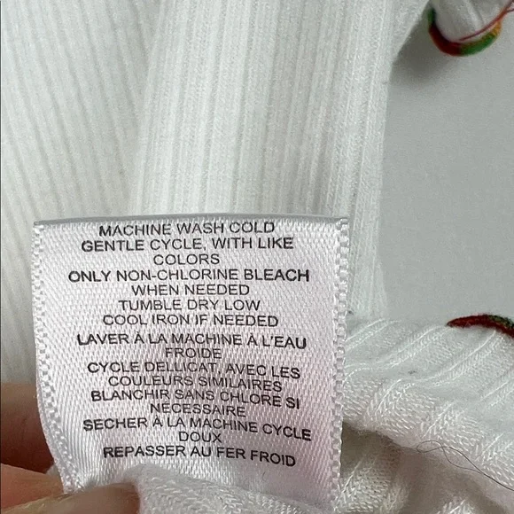 love, Fire White Rainbow Ruffled Off Shoulder Crop Top - Picture 14 of 15